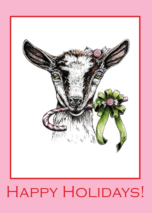 "Peppermint Goat" Card